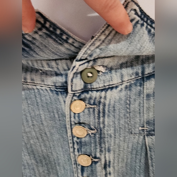 We The Free Noah Foldover Harem Jeans Railroad Stripes Paper Bag - Picture 5 of 13